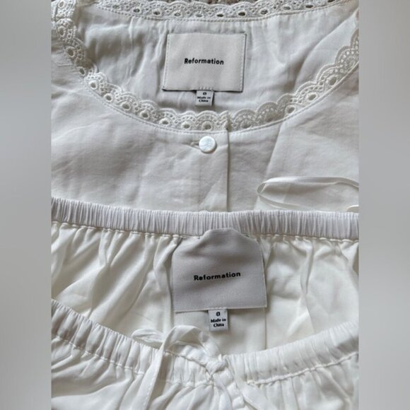 NEW Reformation Valetta Two Piece Matching Skirt Set in White | US 0 UK 4 - Picture 9 of 14